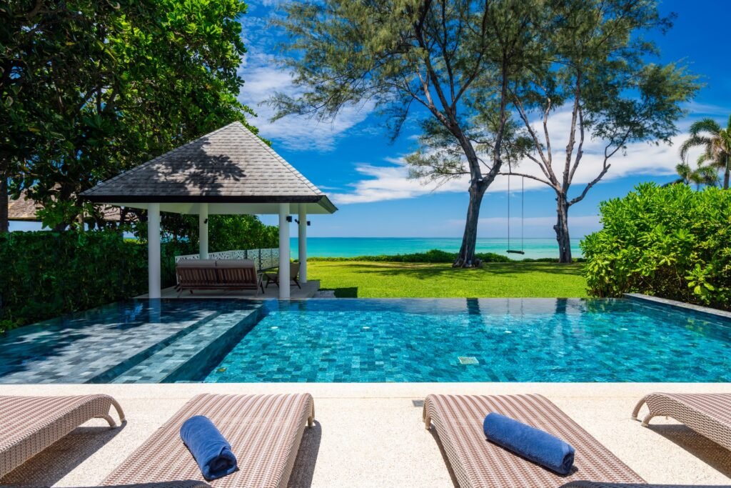 Luxury Natai Beach villa with infinity pool overlooking the Andaman Sea.