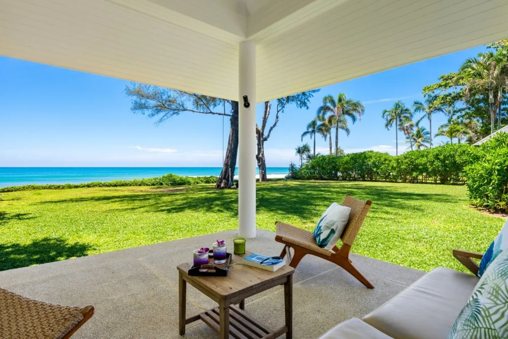 How to Plan a Private Beachfront Wedding at Twin Villas Natai — Complete Checklist | Twin Villas Natai Open sala and tropical lawn at Twin Villas Natai set for a private beach wedding ceremony
