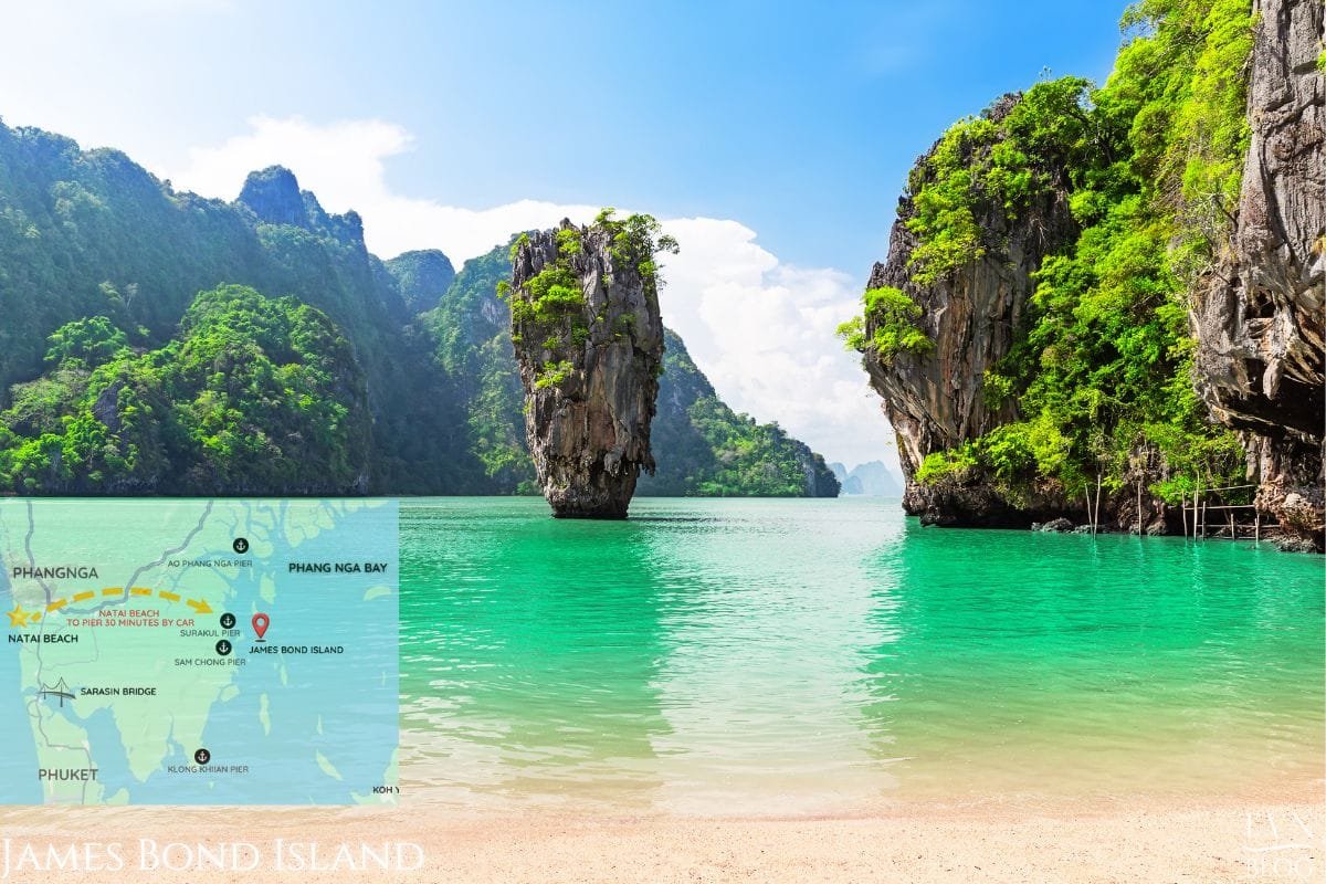 Discover Phang Nga Attractions: The Best Day Trips from Natai Beach, Thailand | Twin Villas Natai The limestone pinnacle of Ko Tapu (James Bond Island), one of Phang Nga Bay’s most recognizable landmarks.