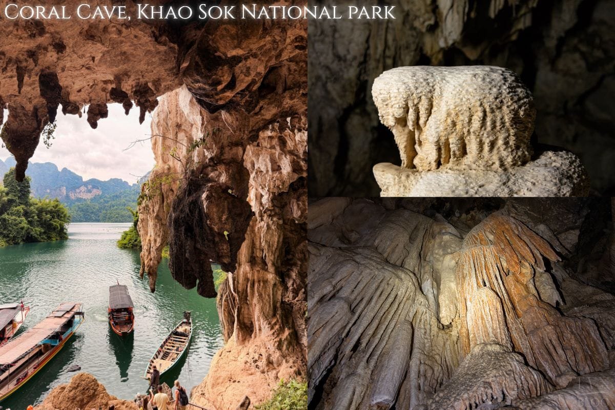 Discover Phang Nga Attractions: The Best Day Trips from Natai Beach, Thailand | Twin Villas Natai Interior of Coral Cave in Khao Sok National Park showing limestone formations resembling marine coral.